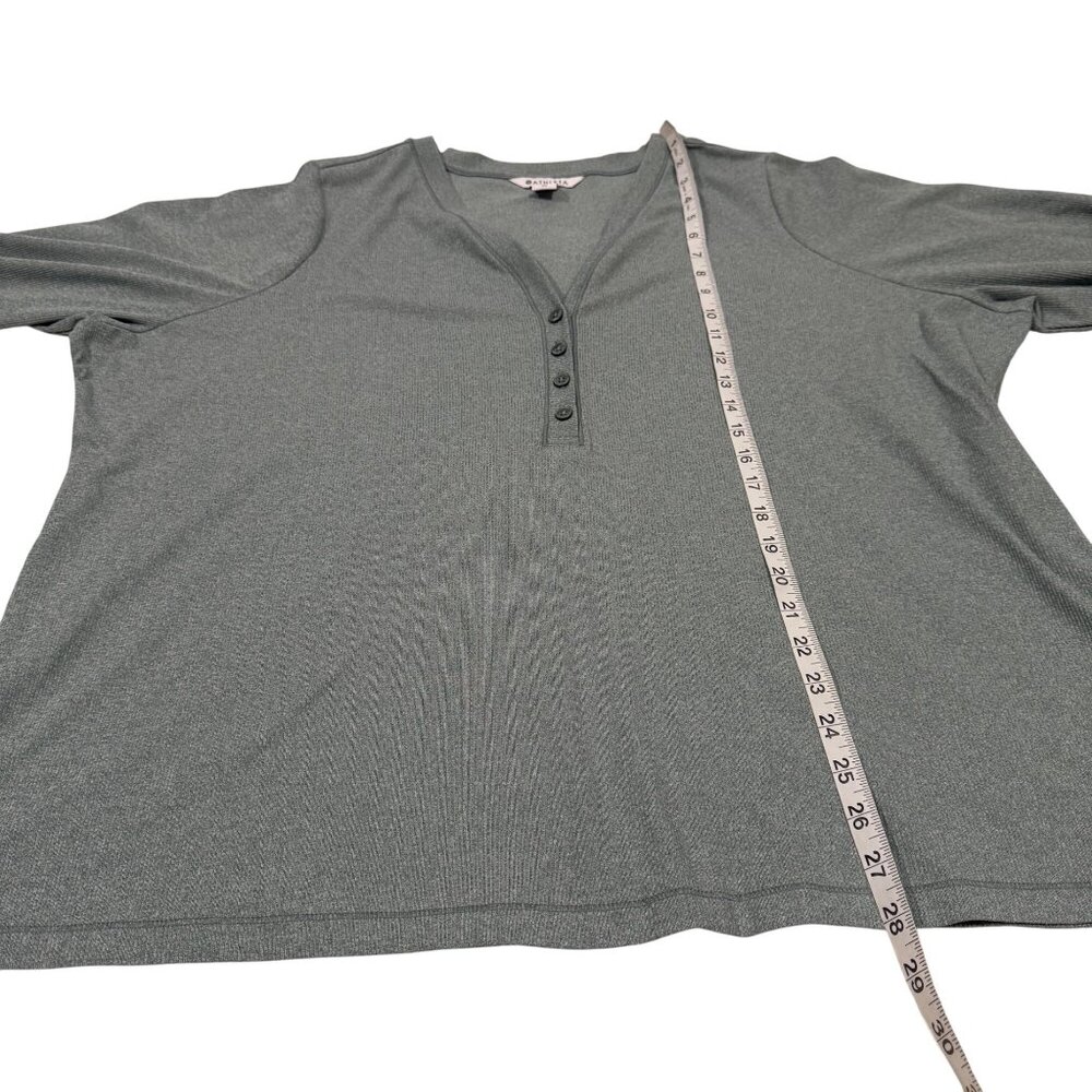 Athleta Uptempo‎ Ribbed Henley Top Sage Green Size 3X - Picture 6 of 6